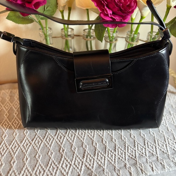 United Colors Of Benetton Handbags - United Colors Benetton Black Leather Shoulder Bag, 11” x 7”.